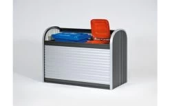 BAUL ARCON METALICO STOREMAX 120 BIOHORT JARDIN GRIS CUARZO -Intemperie Jardinería Tienda d450c6dae606b12a