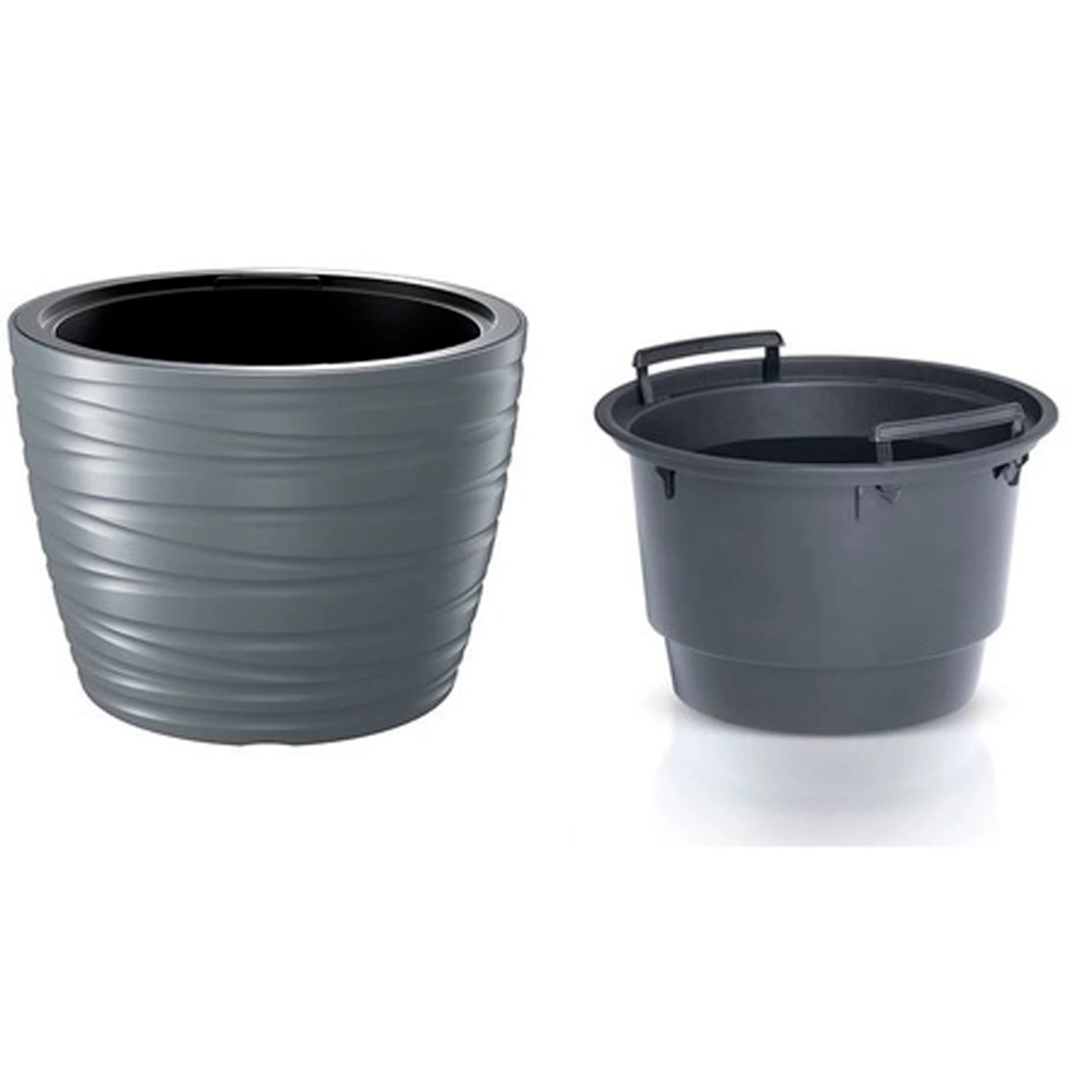 Prosperplast Maceta Baja Con Deposito 22L Maze Plastico Gris Grafito 37,5x37,5x27,9 Cm 4 Prosperplast Maceta Baja Con Deposito 22L Maze Plastico Gris Grafito 37,5x37,5x27,9 Cm - Imagen 2