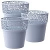 WellHome Pack 3 Macetas Plástico Tree Gris Hielo - 17,5x17,5x17,9 Cm -Intemperie Jardinería Tienda e541ccbe3c2060da