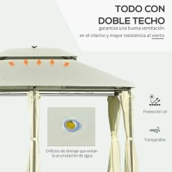 Carpa De Jardín Outsunny 84C-213CW 11 Carpa De Jardín Outsunny 84C-213CW -Intemperie Jardinería Tienda ecfe752ffe34be53