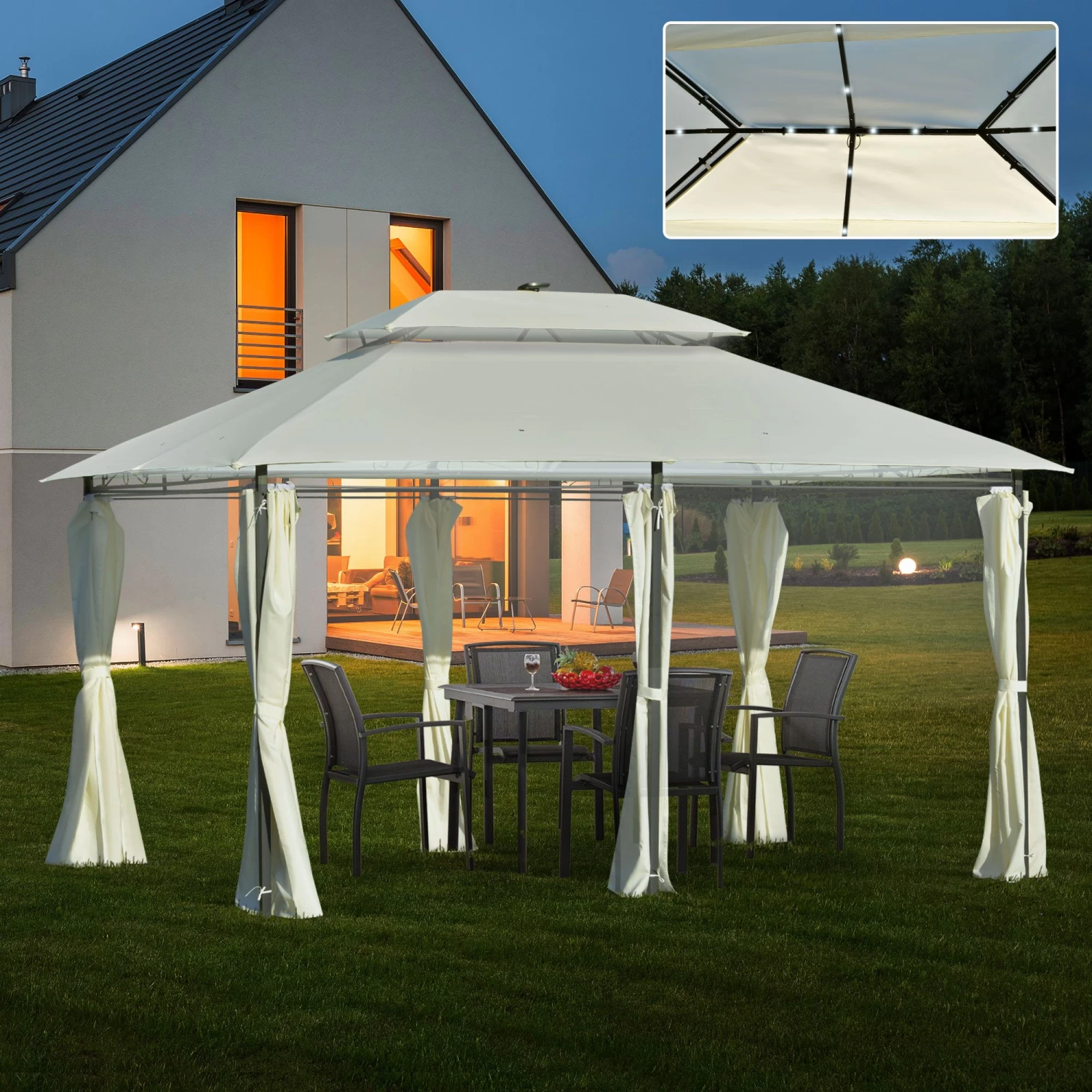 Carpa De Jardín Outsunny 84C-213CW 4 Carpa De Jardín Outsunny 84C-213CW - Imagen 2