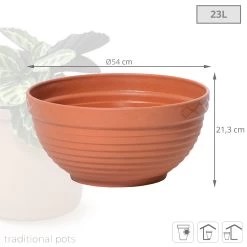 Prosperplast Maceta MISA 23L 540x540x213 Terracota -Intemperie Jardinería Tienda f1631bb488f06ed4