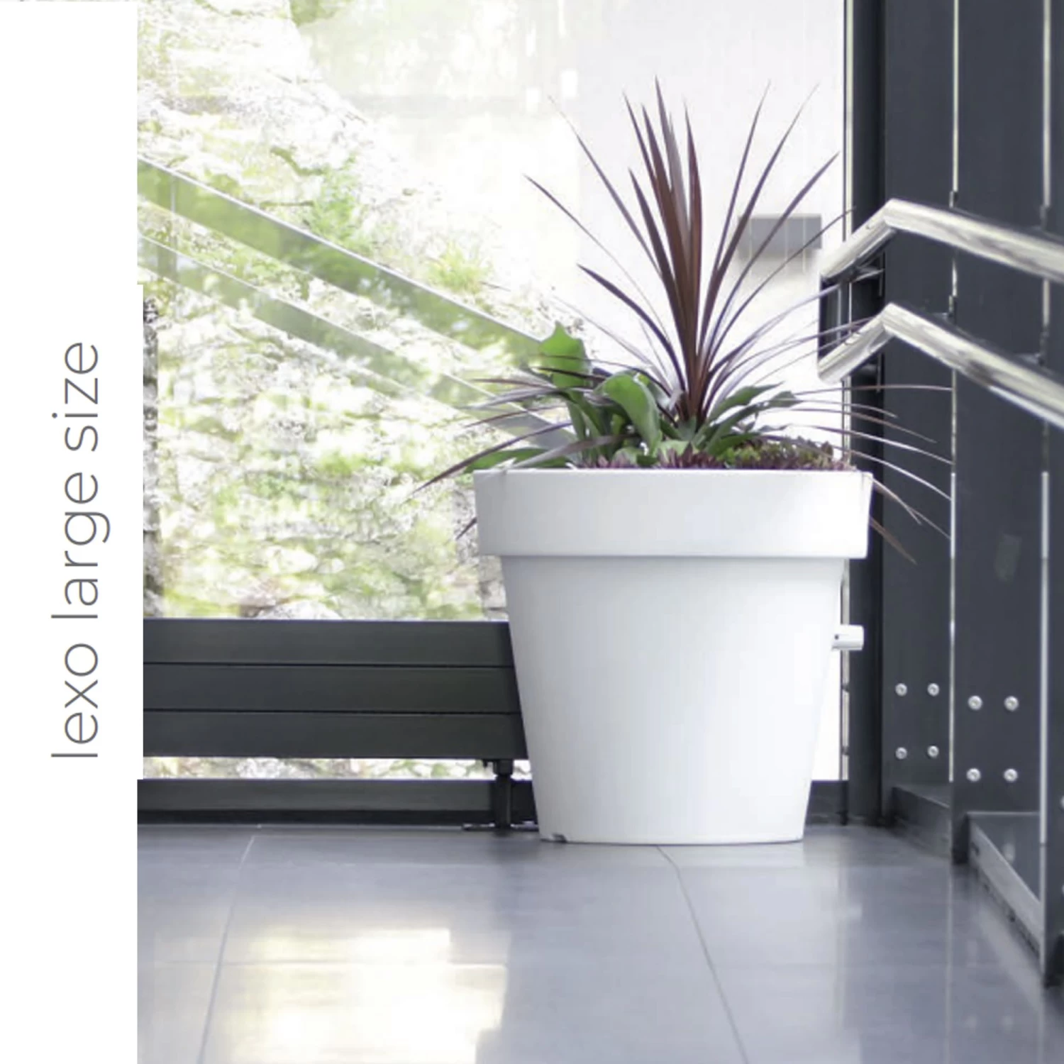 Prosperplast Maceta LEXO ROUND 430L 995x995x915 Gris Piedra 4 Prosperplast Maceta LEXO ROUND 430L 995x995x915 Gris Piedra - Imagen 2